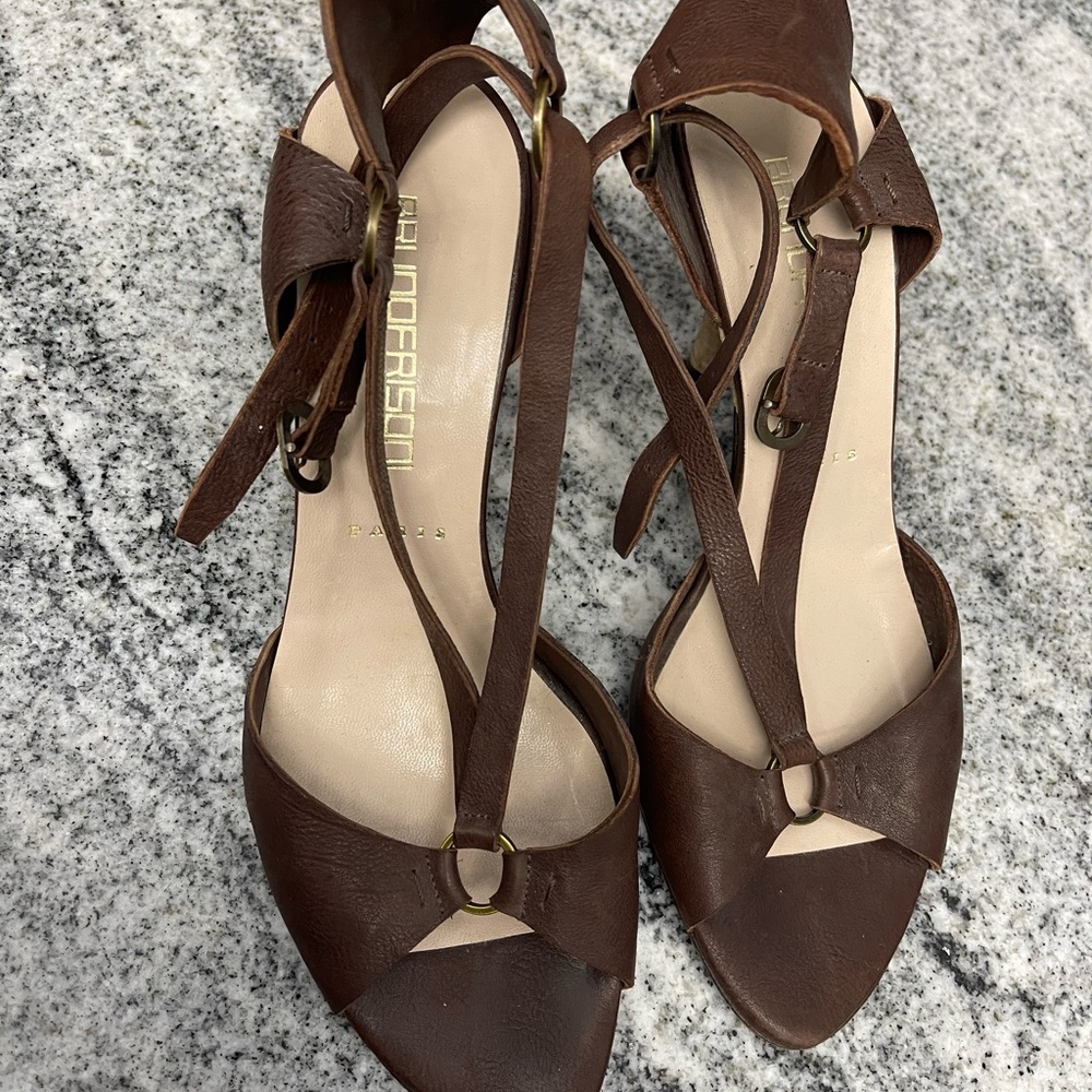 Brunofrisoni brown leather heels